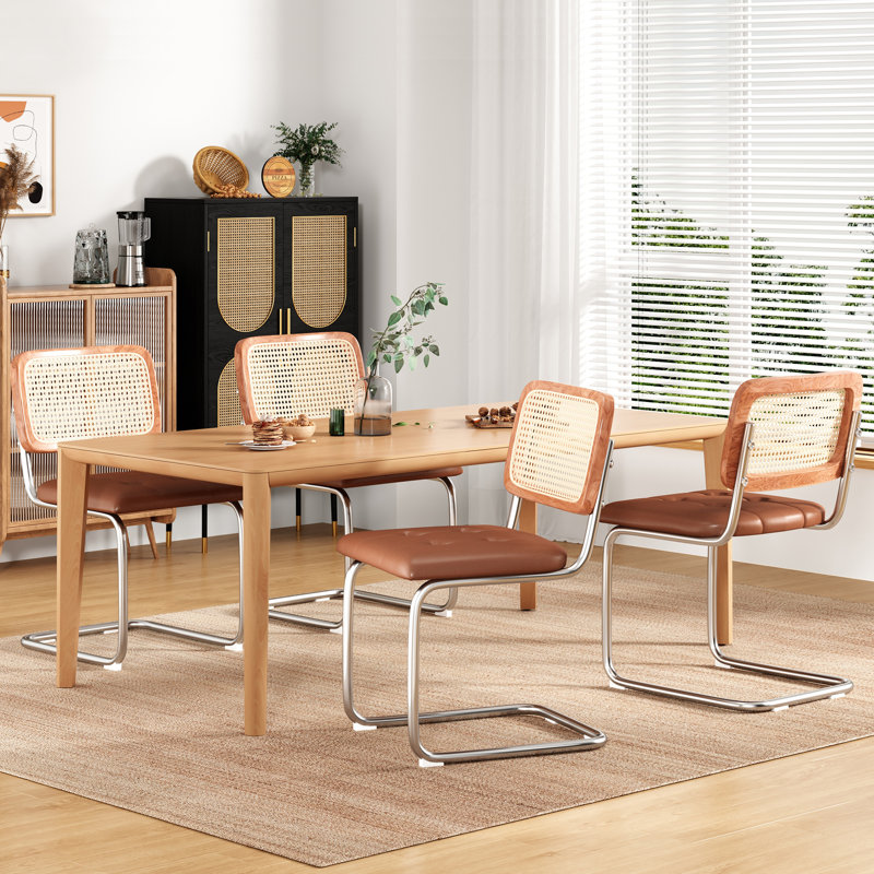 Wade Logan® Baskaran Leather Upholstered Side Dining Chair